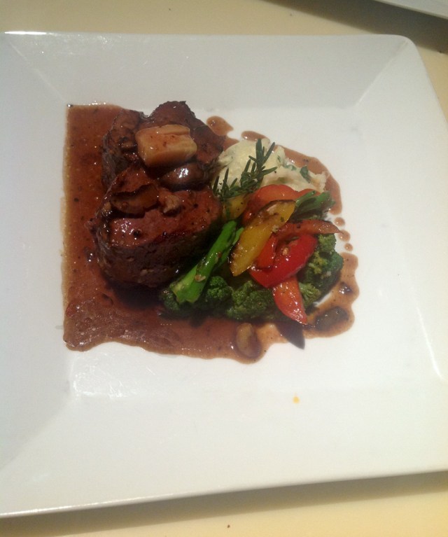 Tenderloin, bone marrow & mushroom sauce Blue Frog, Mumbai