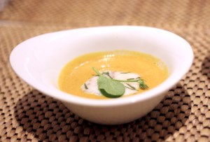 Sea bass in home-grown raw mango curry Gaggan, Bangkok