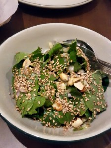 Methi and Arugula with mungphali, sesame and lime-honey dressing The Bombay Canteen, Mumbai