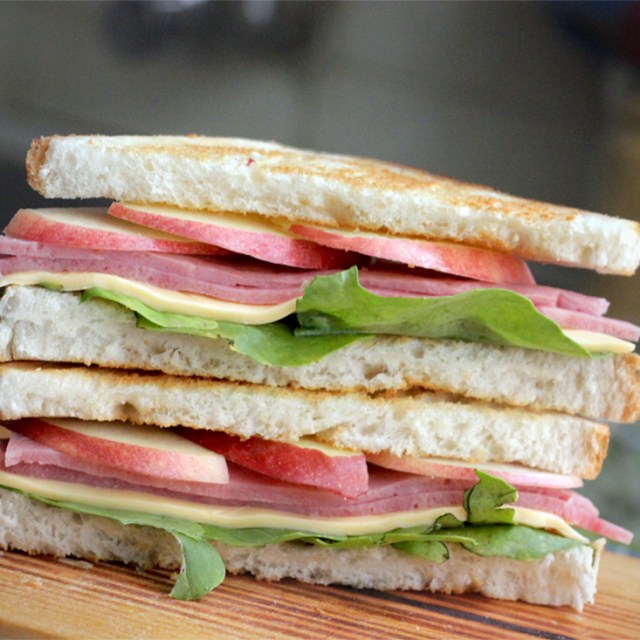 Ham, Cheese, Apple and Arugula Sandwich