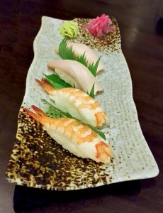 Hamachi and Shrimp Nigiri, Saizen, Colaba