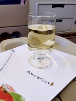 Glass of Riesling, Business Class, Singapore Airlines
