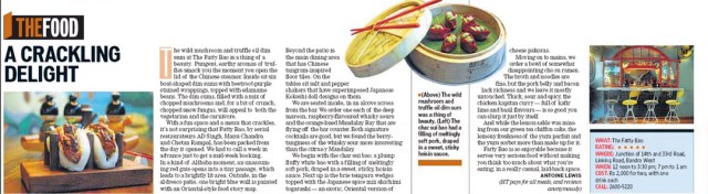 The Fatty Bao, Hindustan Times, Aug 01, 2015