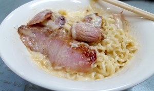 Barbecued Pork with Cheese Noodles at a Dai Pai Dong, Hong Kong