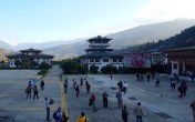 Passengers at Paro Airport, Bhutan