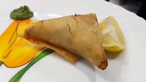 Samosas with smoked mince at The Bohri Kitchen, Mumbai