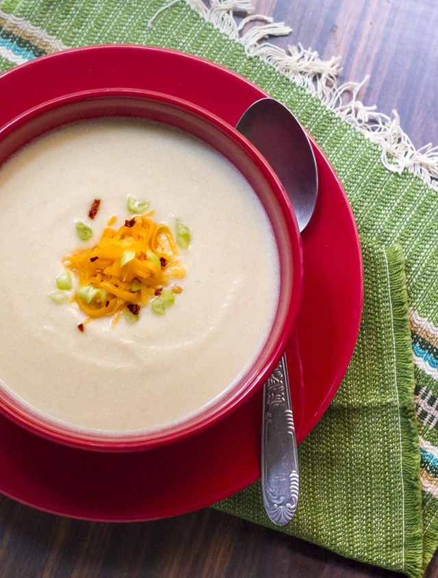 A spicy potato and cheese soup based on the Bhutanese kewa datshi