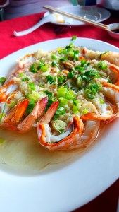 Steamed Prawns with Garlic Sauce, Rainbow Restaurant, Lamma Island