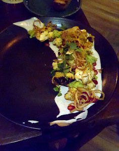 Cauliflower, Cashew Hummus, Pomegranate, Mint Cilantro Chutney, One Street Over