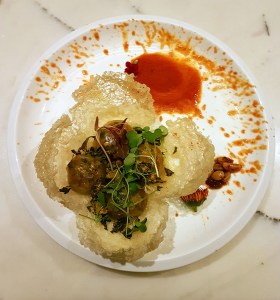 Pok choy and mushroom dumplings, Pa Pa Ya, Colaba