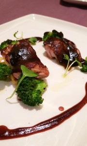 Apple and balsamic glazed chicken,polenta, charred broccoli Botticino, Trident BKC, Mumbai