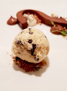 Textures of Chocolate, pliable ganache, whipped chocolate, smoked chocolate ice cream Botticino, Trident BKC, Mumbai