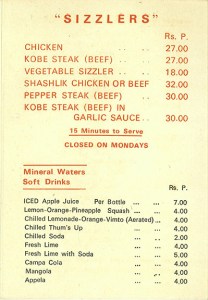 Paradise menu Pg 3, Paradise, Colaba